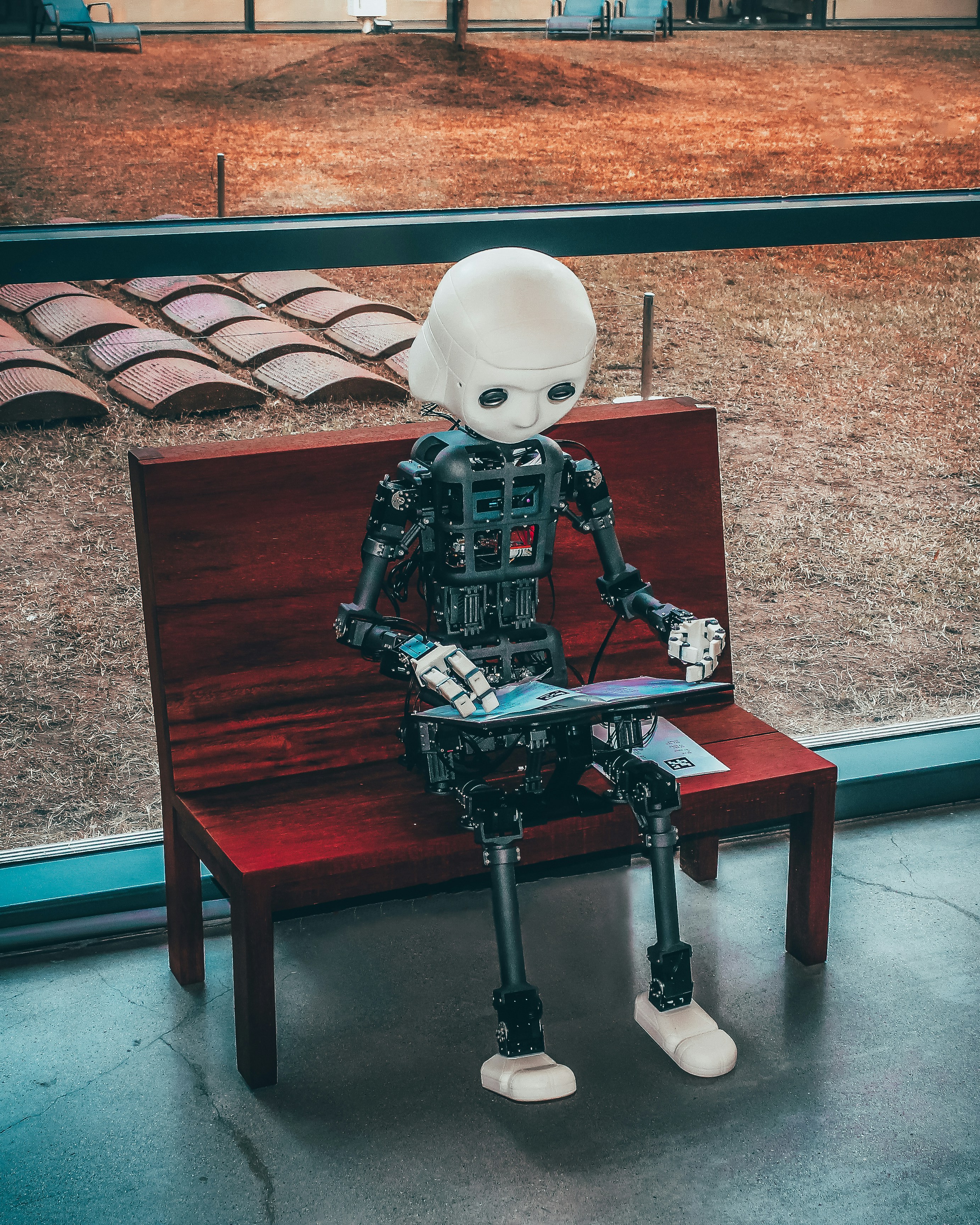 AI Bot Sitting on Bench